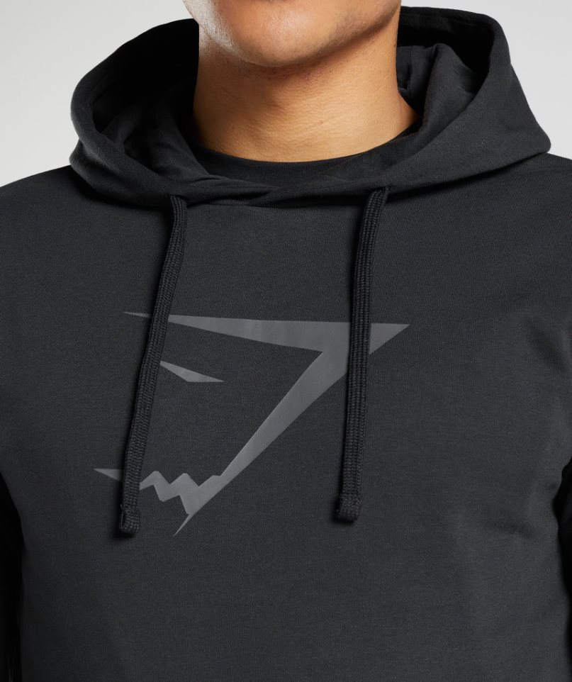 Men's Gymshark Sharkhead Infill Hoodie Black | CA 7138NA